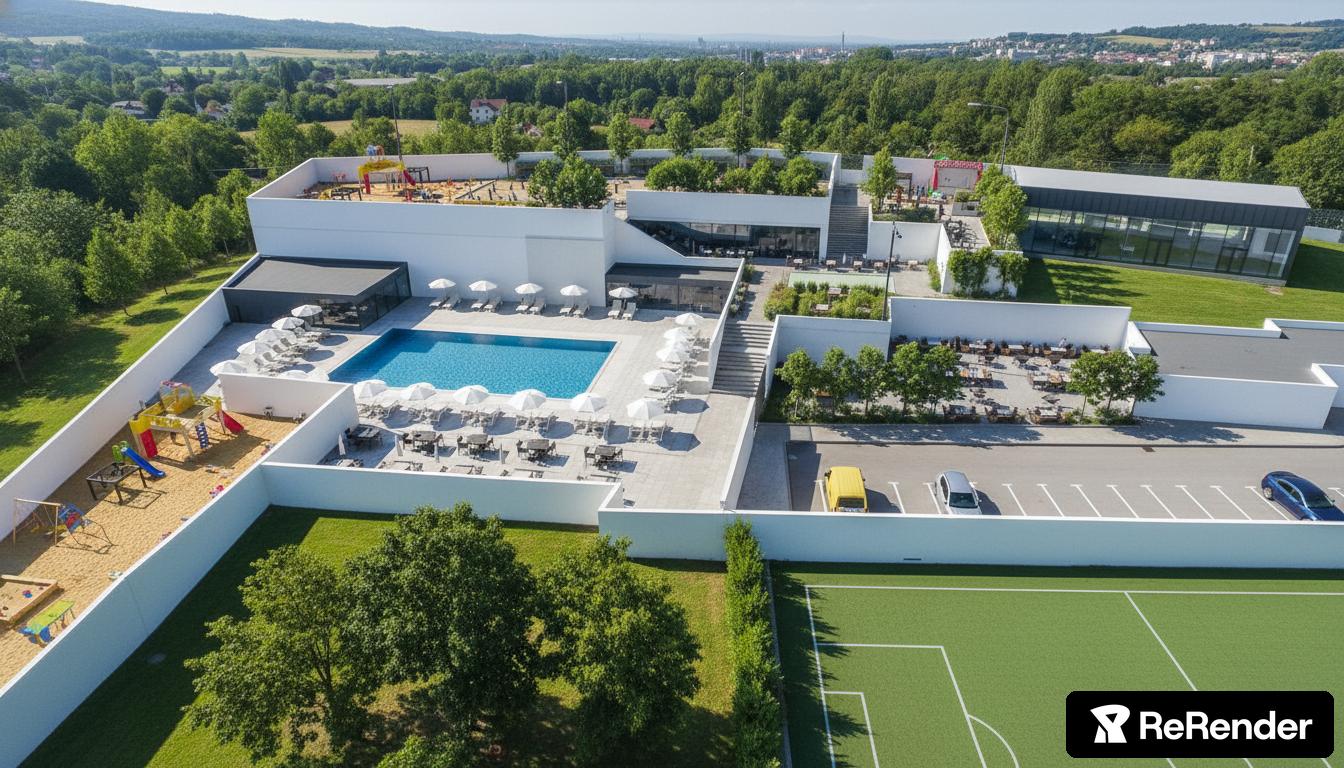 Teletech Arena Sports Arena in High Tech style - ReRender AI