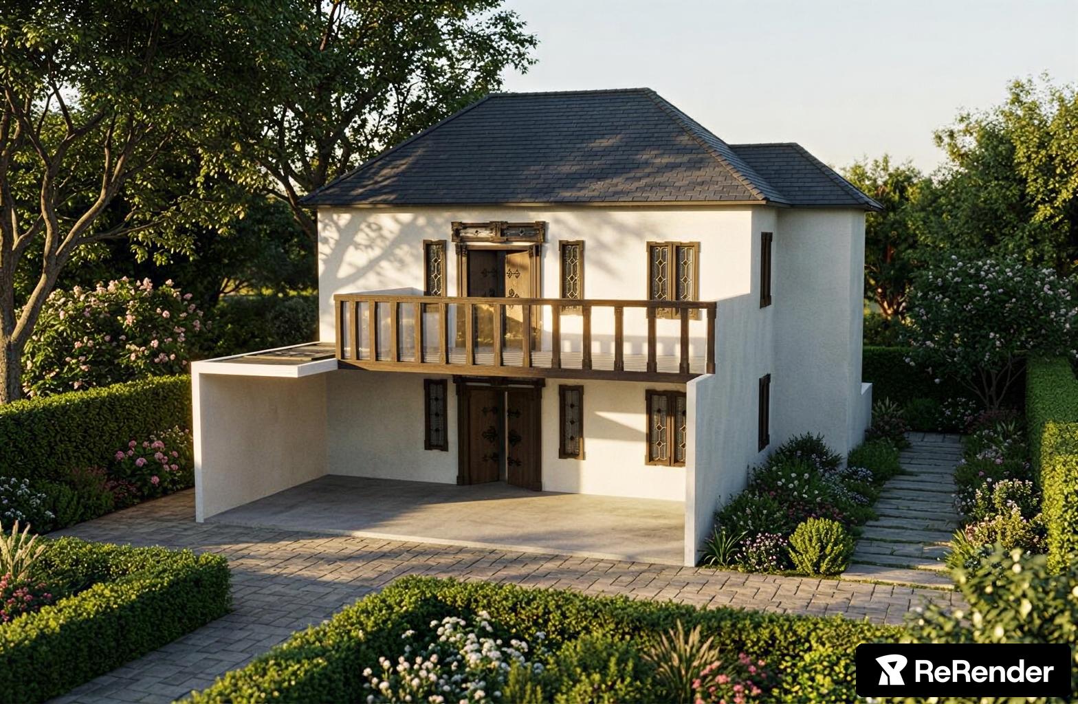 Single Family Home in Dramatic Deconstructivist style - ReRender AI