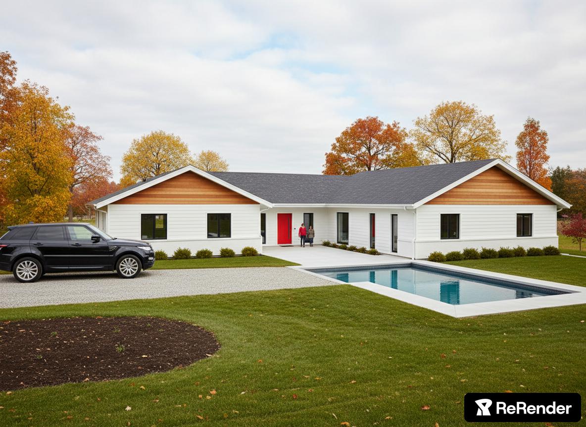 single-family-home的eco-friendly-sustainable风格- ReRender AI