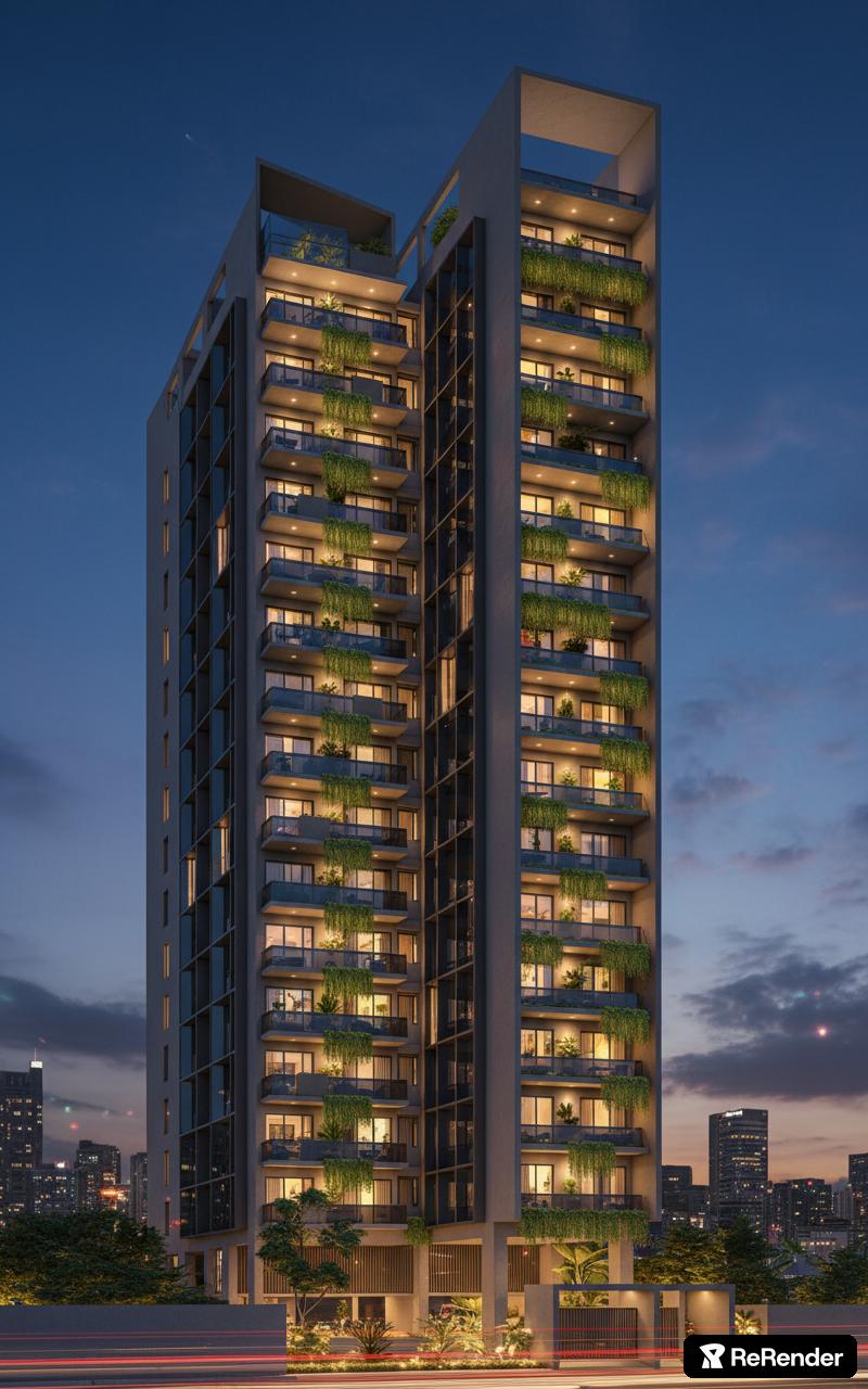 Apartment Complex in Expressive High-tech style - ReRender AI