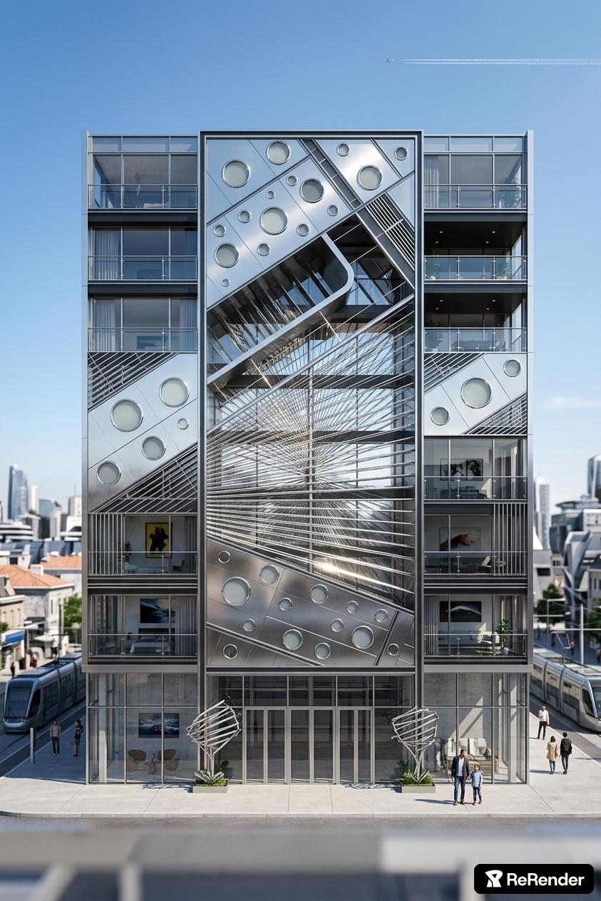 Apartment Complex in High Tech style - ReRender AI