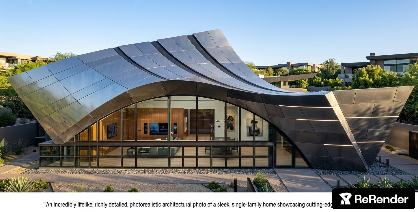 Single Family Home in High Tech style - ReRender AI