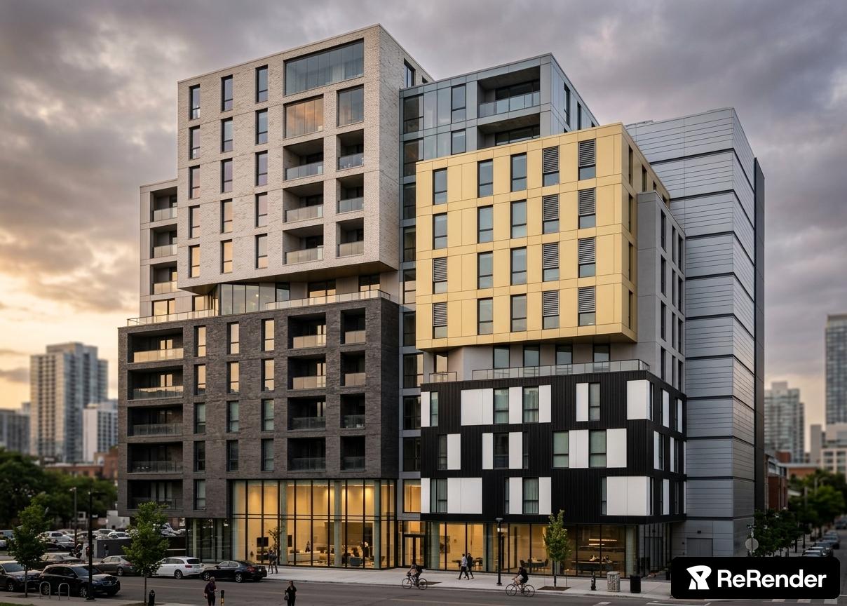 Apartment Complex in High Tech style - ReRender AI