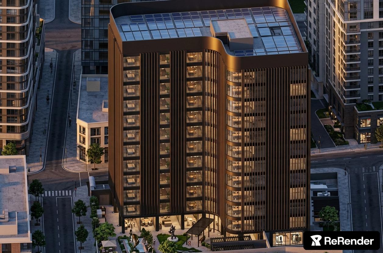 Apartment Complex in Industrial Chic Townhouse style - ReRender AI